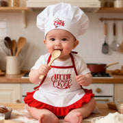 One-month-old Baby Photo Outfit Tall-top Hat Lace-trimmed Embroidery Little Chef Costume