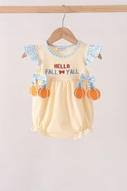 Hallo Fall Y'ALL Pumpkin Ruffle Bubble