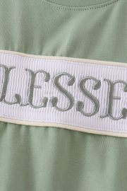 Sage Blessed Smocked Top