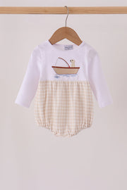 Khaki Puppy Fishing Embroidery Bubble