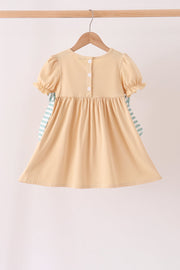 God is great god is good embroidery ruffle dress