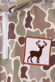 Camouflage deer embroidery hoodie