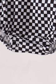 Black car embroidery checkered bubble