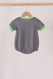 Black car embroidery checkered bubble
