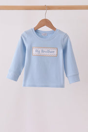 Blue big brother embroidery top