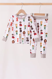 Grey character bamboo pajama set