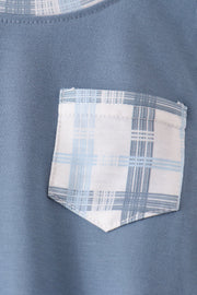 Blue plaid pocket bubble