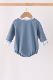 Blue plaid pocket bubble