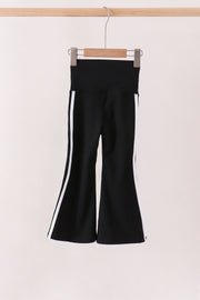 Black Flare Double Side Stripe Active Pants