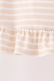 Olive turkey applique stripe ruffle pants set