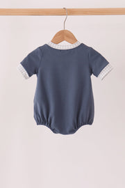 Navy football bow french knot bubble