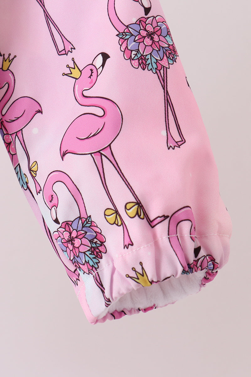Pink Flamingo Ruffle Raincoat