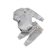 Infant Newborn Baby Girls Boys Spring Autumn Ribbed Solid