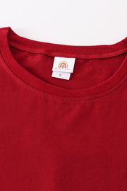 Maroon blank basic t-shirt Adult Kids and baby bubble