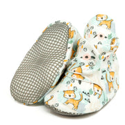 Organic Cotton Baby Booties, Non-Slip Sole, Cotton Newborn Booties Home Nursery Shoes, Cats