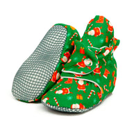 Organic Cotton Baby Booties, Non-Slip Sole, Cotton Newborn Booties Home Nursery Shoes, Santa Claus