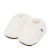 Tedy Baby Booties House Slippers, Non-Slip Sole, Organic Cotton Lining, Home Nursery Shoes White