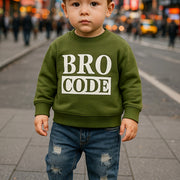 2-Piece Boys' Long-Sleeve Letter Sweatshirt & Ripped Jeans Set - Casual Fall/Winter Outdoor Outfit for Baby Boys 0-3 Years (0-36 Months)