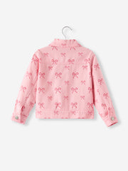 Pink Fall Girls Denim Jacket