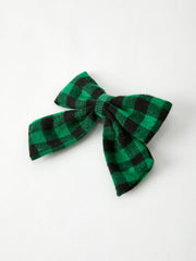 Winter Christmas Plaid Bow Hair Clip