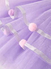 Autumn Thanksgiving Tulle Pink Purple Girls Long Sleeve Dress
