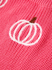 Fall Girls Thanksgiving Halloween Pumpkin Pink Pullover Sweater