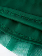 Christmas Candy Cane Sequin Applique Green Tulle Skirt
