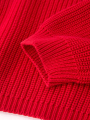 Mom and Me Winter Christmas Red "merry" Pullover Sweater