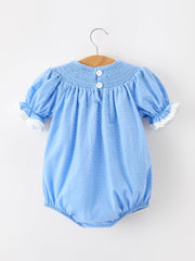 Halloween Thanksgiving Pumpkin Smocked Bubble Romper