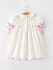 Pink Cross Bishop Christening Girls Dress