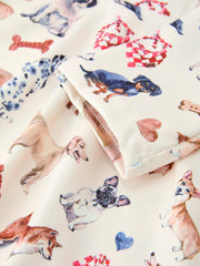 Fall Dog Print Girls Long Sleeve Twirl Dress