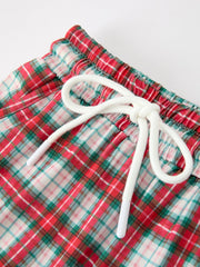 Christmas Tree Plaid Boys Set Long Sleeve Top Pants