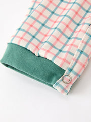 Baby Boy Christmas Embroidered Plaid Jonjon Romper
