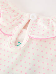 Christmas Smocked Girls Dress Embroidered Holiday Ruffle Collar