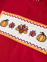 Boy Thanksgiving Pumpkin Turkey Maple Leaf Outfit Set