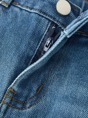 Girls Distressed Denim Jeans with Oversized Back Bow
