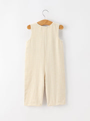 Goose Embroidered Beige Plaid Baby Boys Jonjon