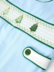 Christmas Boys Blue Christmas Tree Embroidered JonJon
