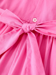 FALL Girls Hot Pink Floral Embroidered Smocked Dress