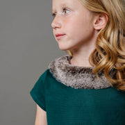 Fit and Flare Ponte Dress with Faux Fur - Baby