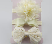 Handmade Vintage Retro Baby Elastic flower Headband Bowknot Hairband Toddler Infants For Baby