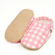 Pink Striped Soft Sole Baby Moccasins