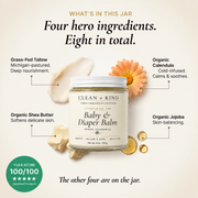 Baby & Diaper Balm — Grass-Fed Tallow, Shea & Roman Chamomile, 4 oz