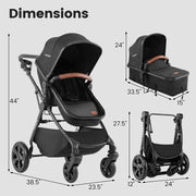 2-in-1 Convertible Baby Stroller with Car Seat Adapters