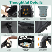 2-in-1 Convertible Baby Stroller with Car Seat Adapters