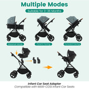 2-in-1 Convertible Baby Stroller with Car Seat Adapters