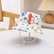 Printed Bucket Hat Cute Car Dinosaur Summer Beach Pure Cotton Fisherman Hat For Babies