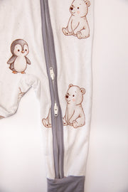 Winter Animals Baby Bamboo Zipper Romper
