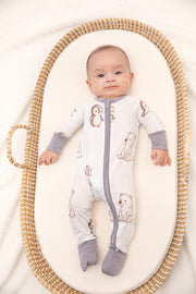 Winter Animals Baby Bamboo Zipper Romper