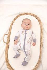 Winter Animals Baby Bamboo Zipper Romper